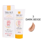 کرم ضد آفتاب رنگی و ضد پیری بژ تیره (پوست خشک تا نرمال) (2024)